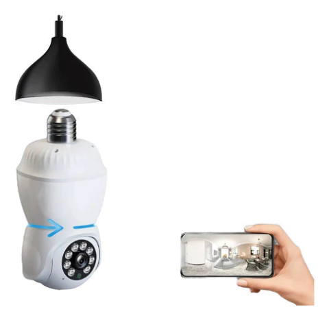 Camara Foco Motorizada Lámpara Led Wifi Seguridad