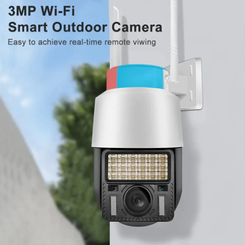 Cámara Domo Ip Exterior Wifi Full Hd Alarma Luz Led - comprar online