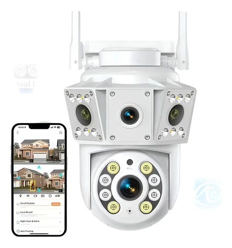 Cámara De Seguridad Domo Exterior 4 Lentes Led Wifi