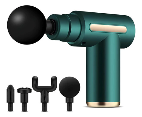 Mini Pistola Masajeador Muscular 4 Cabezales Recargable Usb