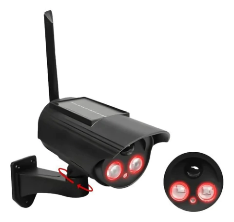 Camara Falsa Solar Negra Simula Con Leds