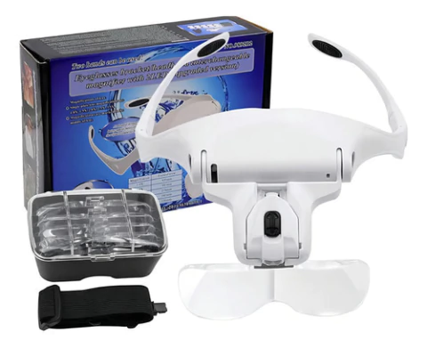 Gafas Con Lupa Y Luz Led A Pila 5 Lentes Zoom Anteojos