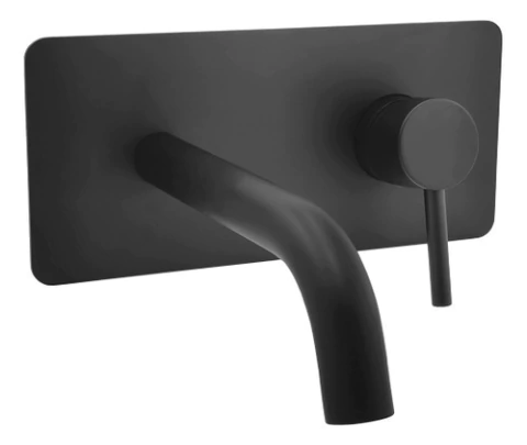 Grifería Negra Bacha Pared Monocomando Embutir