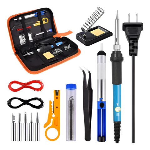 Kit Set Soldador Lápiz Multímetro Estaño Reparación Soporte