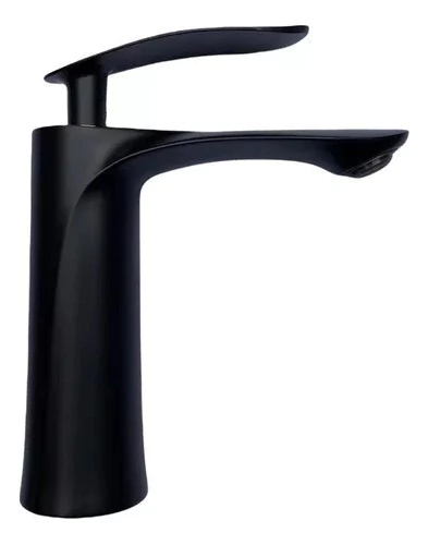 Grifería Baño Monocomando Lavatorio Baja Acero 17cm Negra