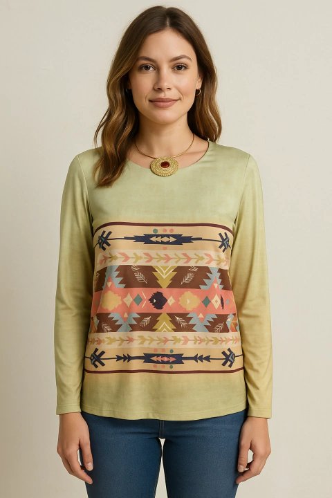 Blusa em tecido seda com malha Cod:Emilia - comprar online