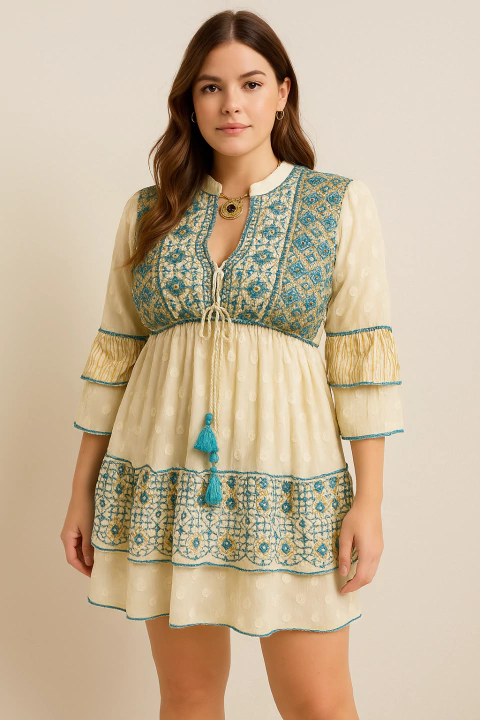 Vestido Boho curto Cod:8016 - comprar online