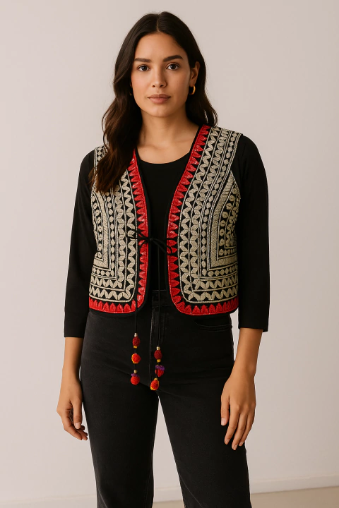 Colete Boho curto Cod:Larissa - comprar online