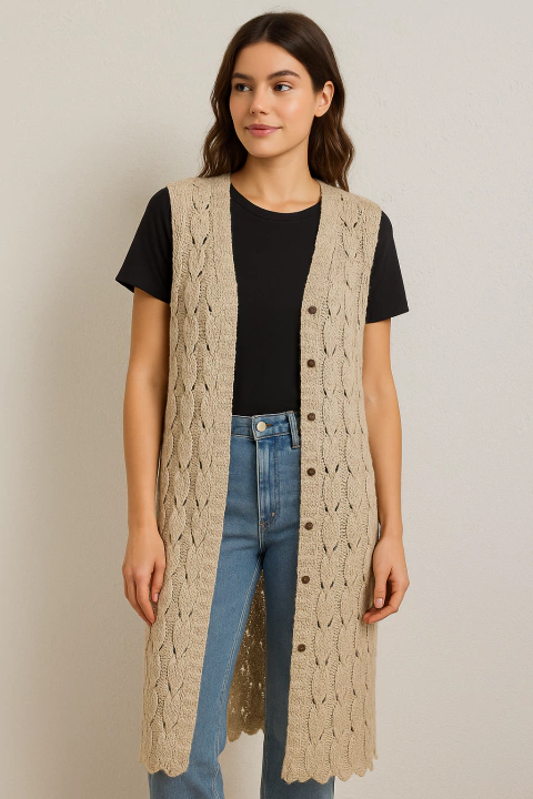 Kimono crochê longo boho Cod:2464