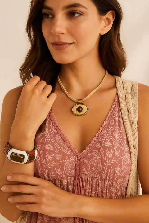 Bracelete de resina com pedras - comprar online