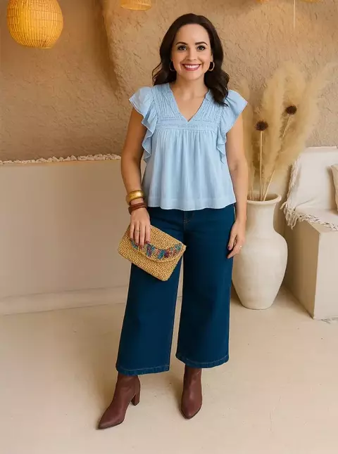 Bata curta em algodão Laura - comprar online