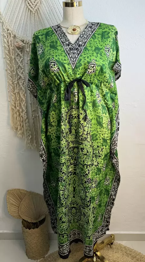 kaftan longa estampa arabesco cod:100% poliester