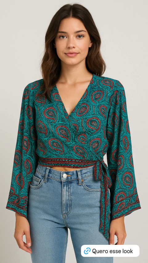 Blusa seda curta Cod:Letícia 24 - comprar online