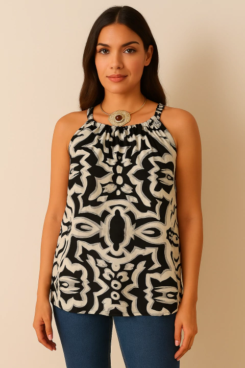 Blusa de seda com estampa exclusiva Cod:Geralda - comprar online