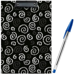 KIT - Prancheta Decorada Espiral + Caneta BIC