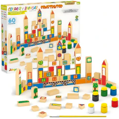 Brinquedo Montessori Madeira Encaixe Educativo 60 Peças