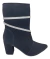 Bota Feminina Cano Curto Napa Preta Brilho