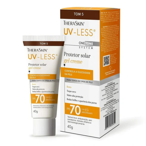 Protetor Solar Facial Theraskin UV-Less FPS70 Creme Tom5 40g