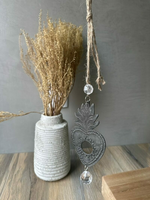 Colg Corazon Mexicano Chico c/Cairel Plata - comprar online