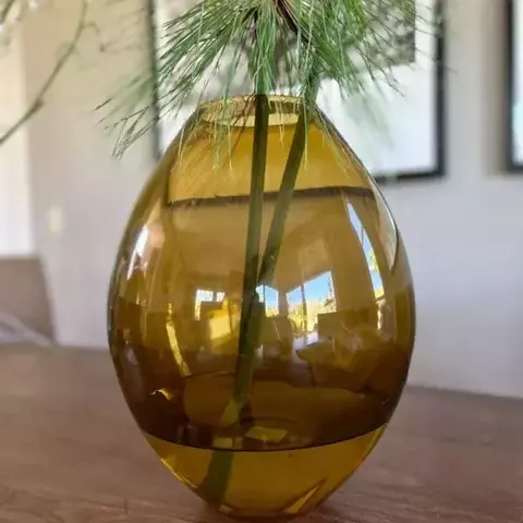 FLORERO de Vidrio Ambar 28,5x24CM - comprar online