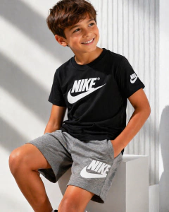 Conjunto Infantil Nike Original Menino Preto e Cinza