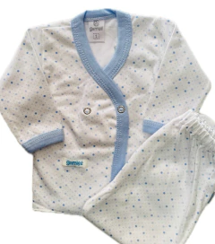 Conjunto a lunares celeste-Gamisé en internet