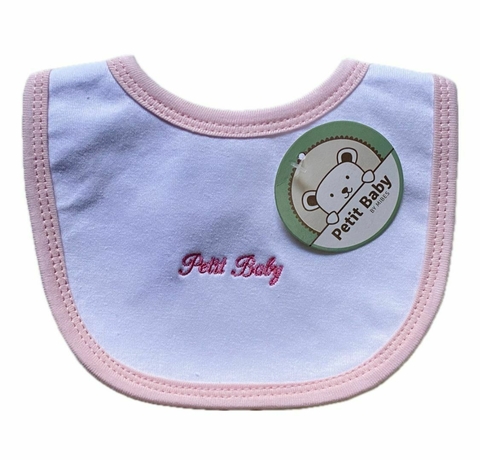 Babero liso con bordado-primeros meses - comprar online