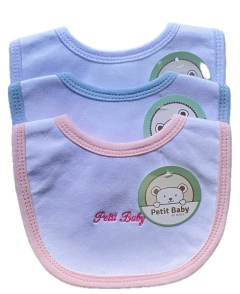 Babero liso con bordado-primeros meses en internet