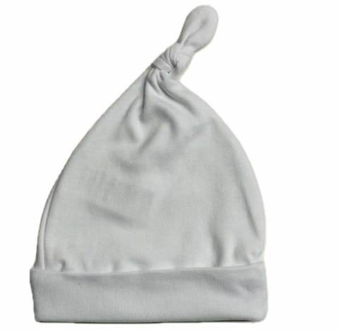 Gorro Blanco de algodón con nudo para recién nacido