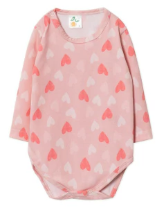 Body Rosa con Corazones para beba-mangas largas en internet