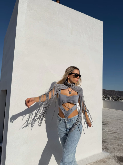 Charretera macramé - Ibiza - Gris - comprar online