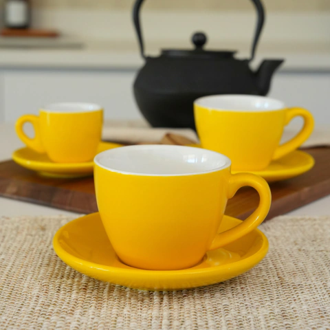 SET TAZA AMARILLA 250ML VOLF - 6 unidades