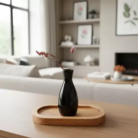 Florerito/difusor Negro + Bandeja de madera - comprar online