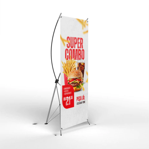 X BANNER INDOOR KIT COMPLETO EM TECIDO