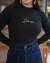 Blusa Canelada Manga Longa - Preta na internet
