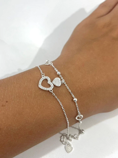 Pulsera doble Corazón