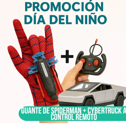 Guante Spiderman + Auto control remoto Tesla Cybertruck