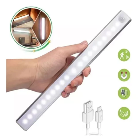 Barra LED Recargable USB con sensor de movimiento