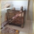 Mesa cabeceira espelhado bronze bisote 3 gavetas 60x60cm