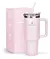 Copo Térmico Gigante 1,2l Inox Com Tampa E Inox Canudo Cor Rosa Cor Pura / Material Fosco
