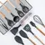 Kit Cozinha 19 Peças Utensílios Tábua Em Silicone Espátula Preto - comprar online