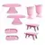 Kit Festa 2 Boleira + 2 Mesinhas + 2 Bandejas + 2 Vasos Top - Rosa - comprar online