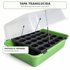 Bandeja Cultivo Germinadora Iniciador Semilla 25 Posiciones - Tienda RacPlast