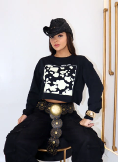 Cropped Malha Manga Longa Texas