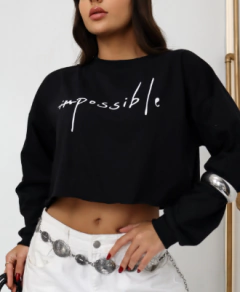 Cropped Malha Manga Longa Impossible