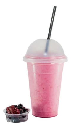 Vaso Frappe Descartable 600cc C/tapa Domo Cristal X 100 Un