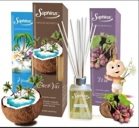 Aromatizador Difusor Con Varillas Saphirus Pack X 6u