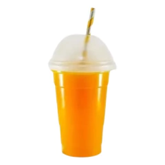 Vaso Frappe Descartable 600cc C/tapa Domo Cristal X 100 Un - comprar online