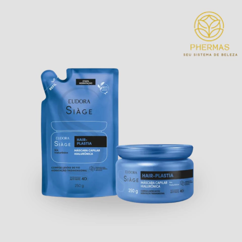 Kit Siàge Hair-Plastia Reparos: Máscara Capilar 250g + Refil Máscara Capilar 250g – Eudora - comprar online