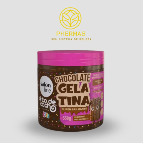 Gelatina Chocolate #TôdeCacho Kids Super Brilhante da 550g - Salon Line - comprar online